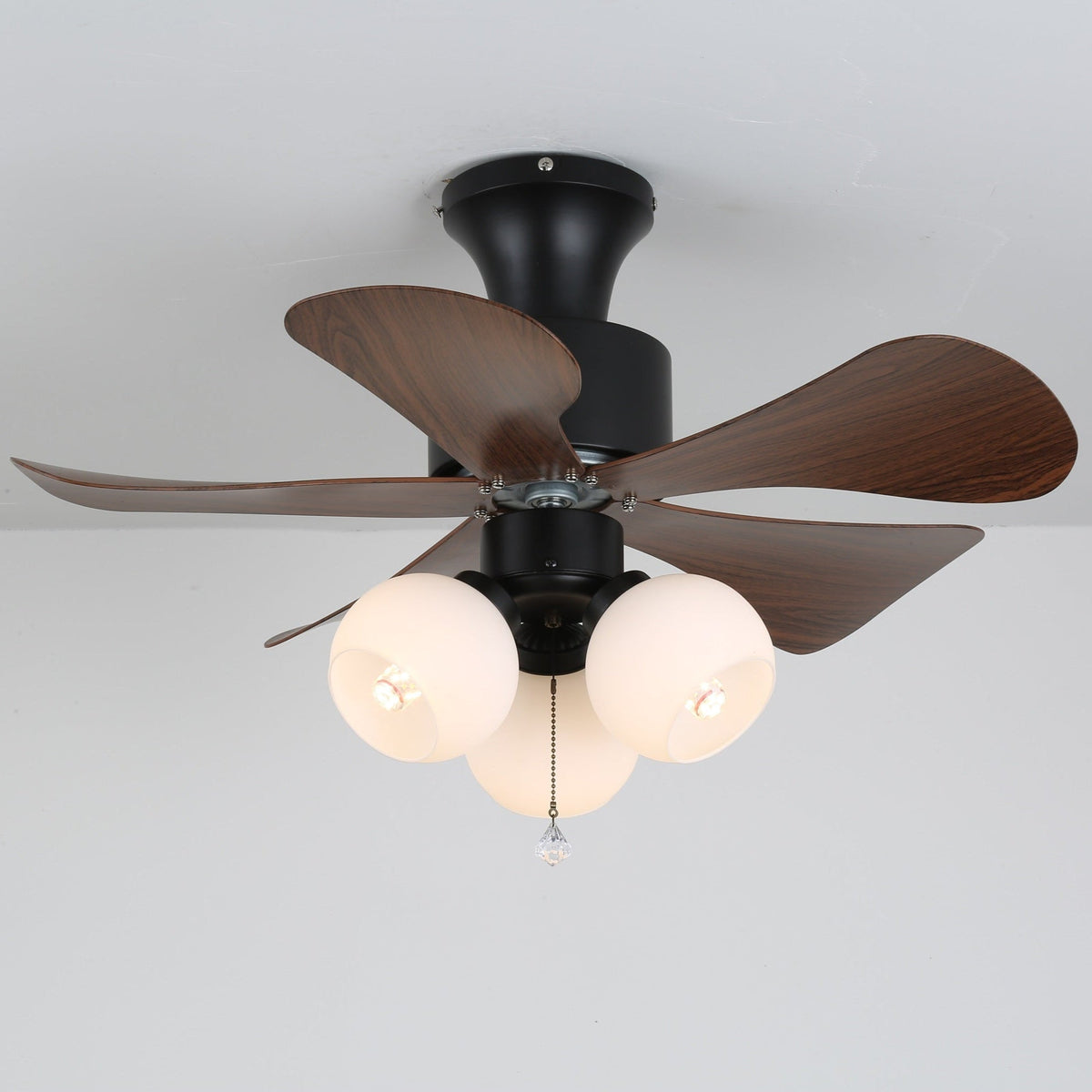 Rinania Vintage Walnootkleurige plafondventilator met verlichting