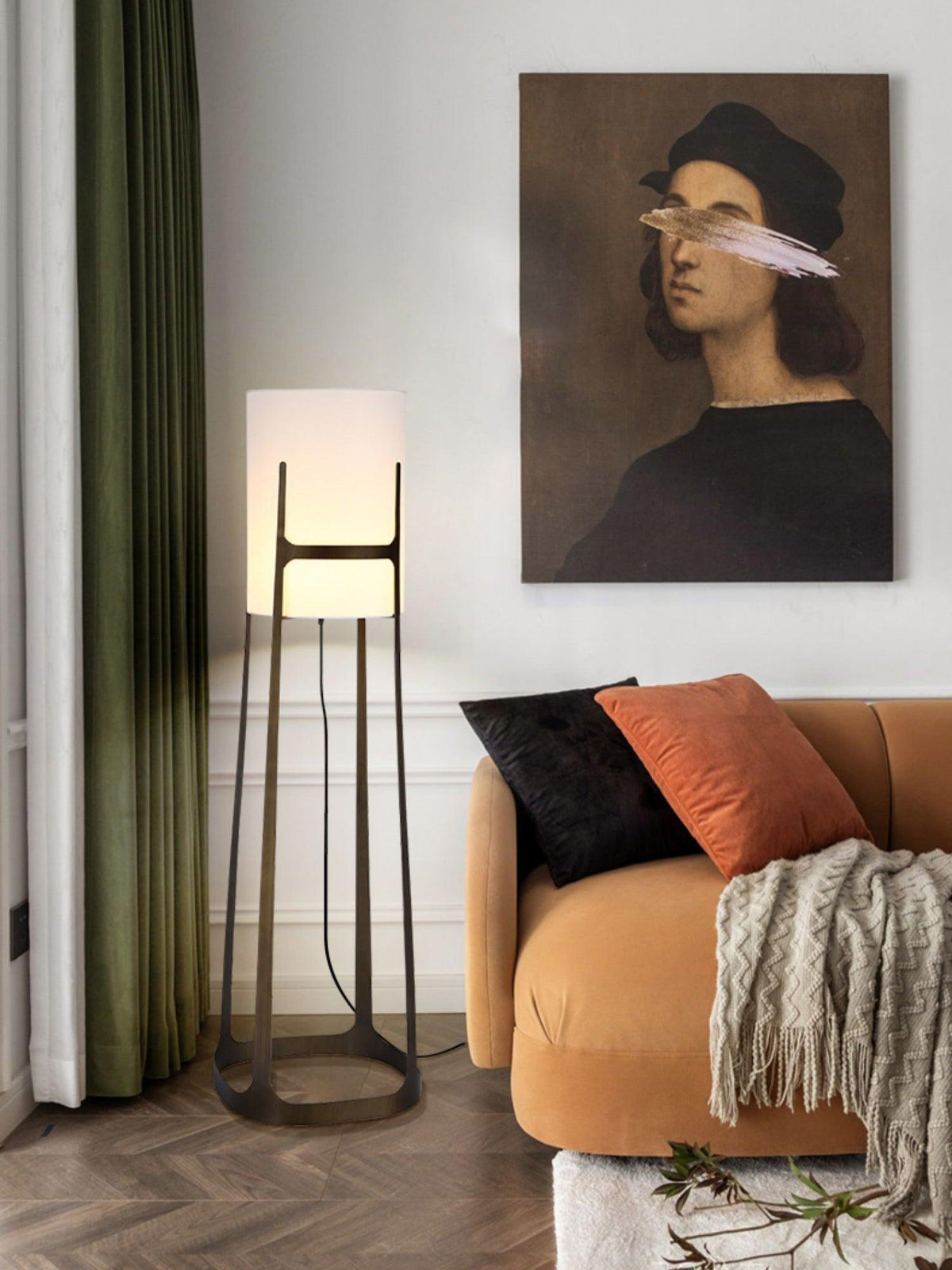 Mirinelle klassieke stoffen vloerlamp