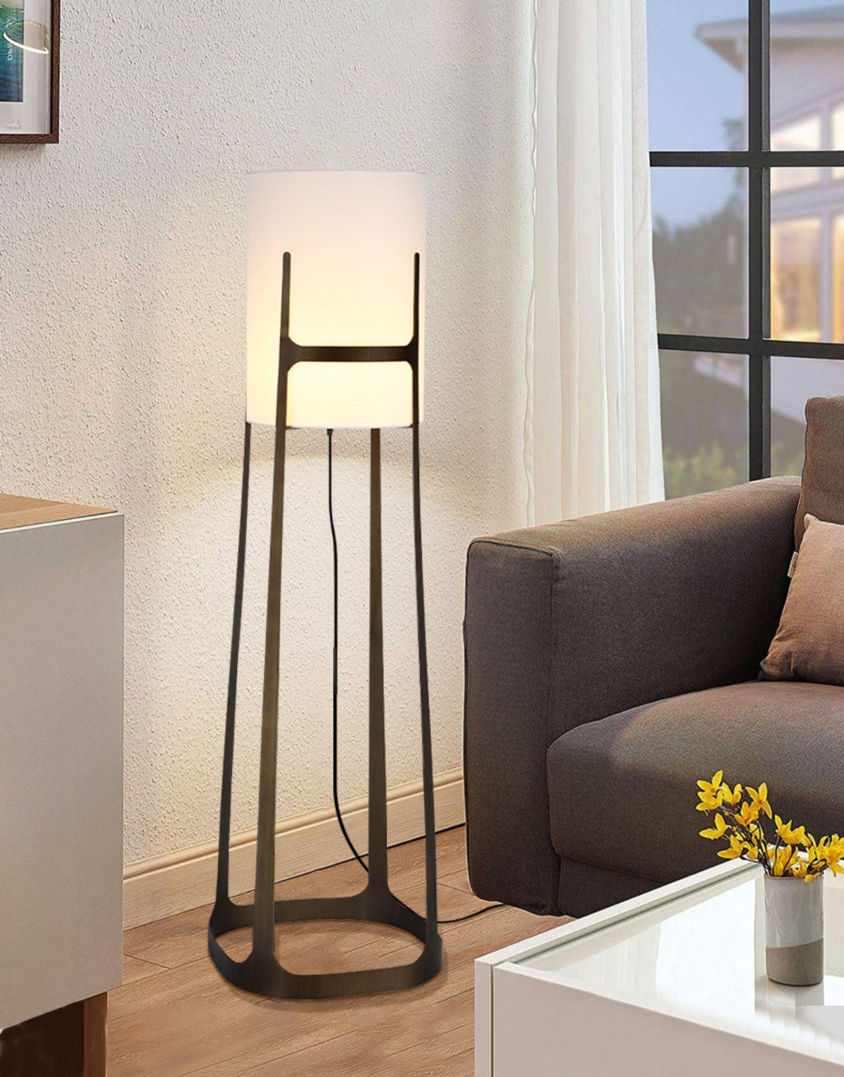 Mirinelle klassieke stoffen vloerlamp