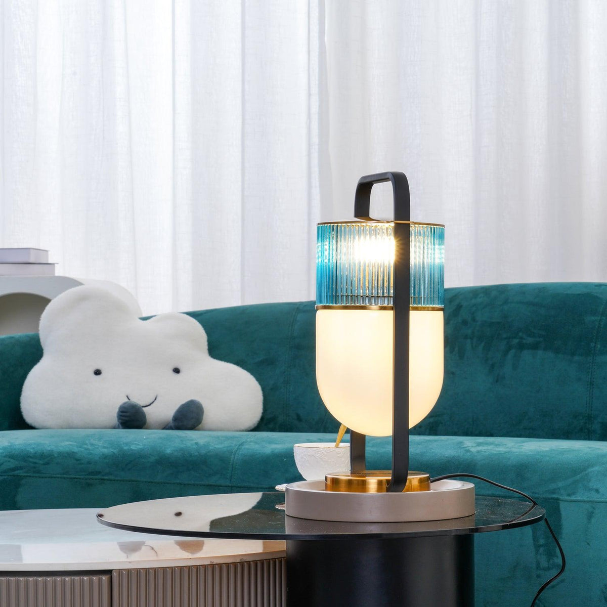 Kiorven artistieke tafellamp van glas
