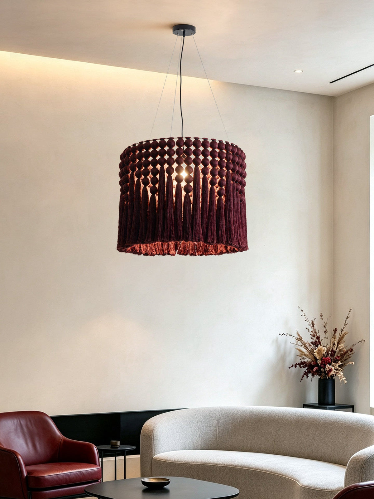 Verleigh macramé kwastjes hanglamp