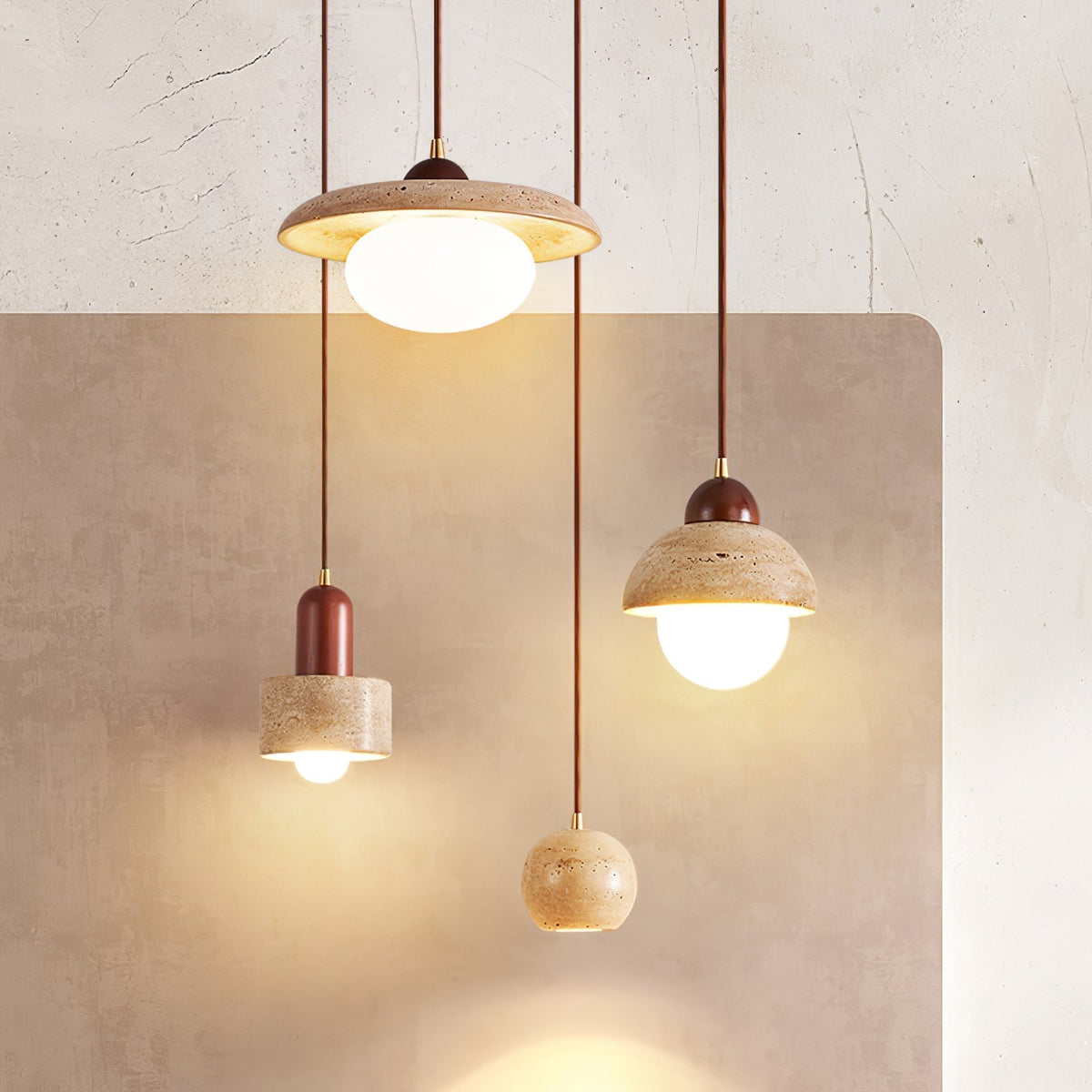 Seroaya travertin hanglamp Zes Stijl