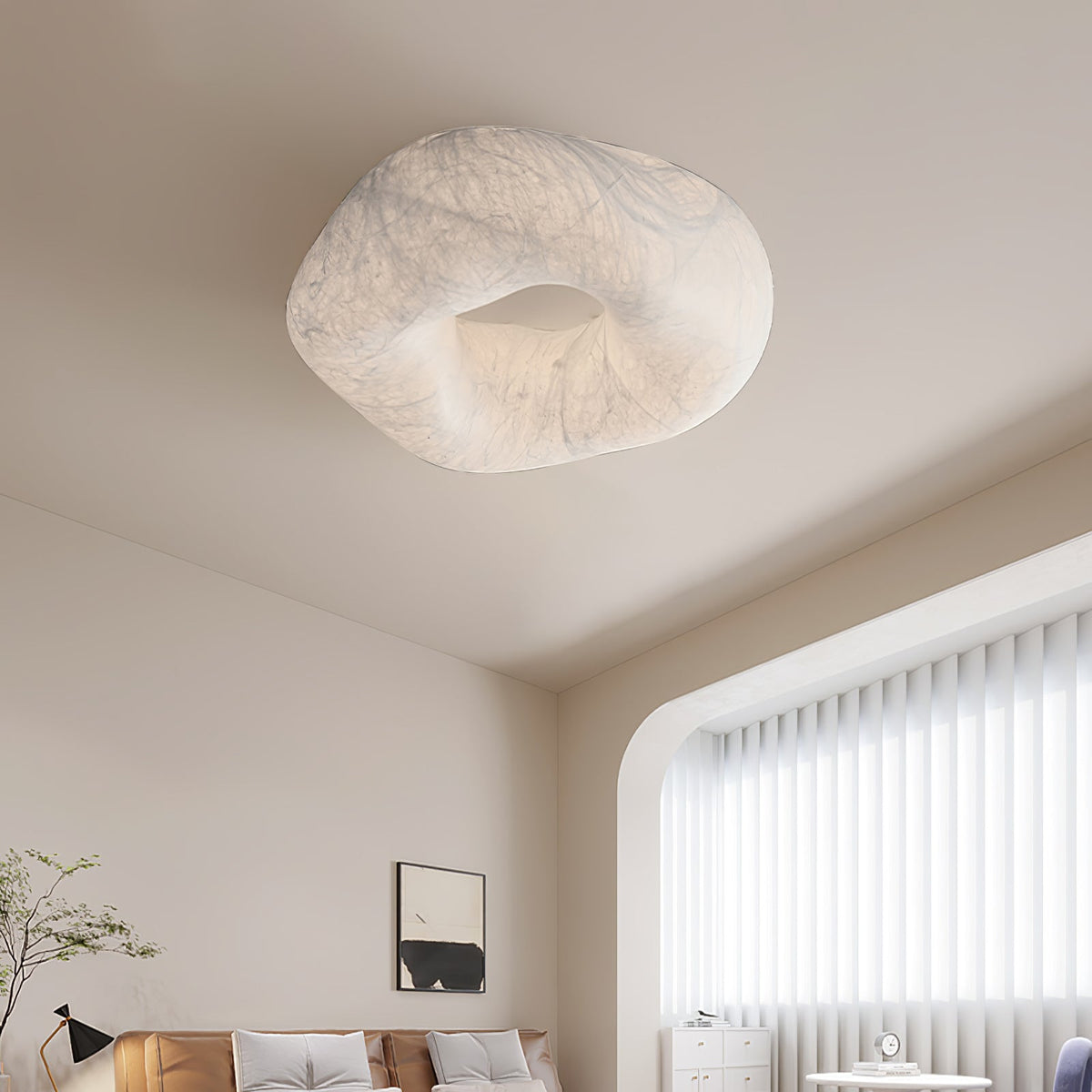 Calerelle plafondlamp met wolkenvorm zijde elegant