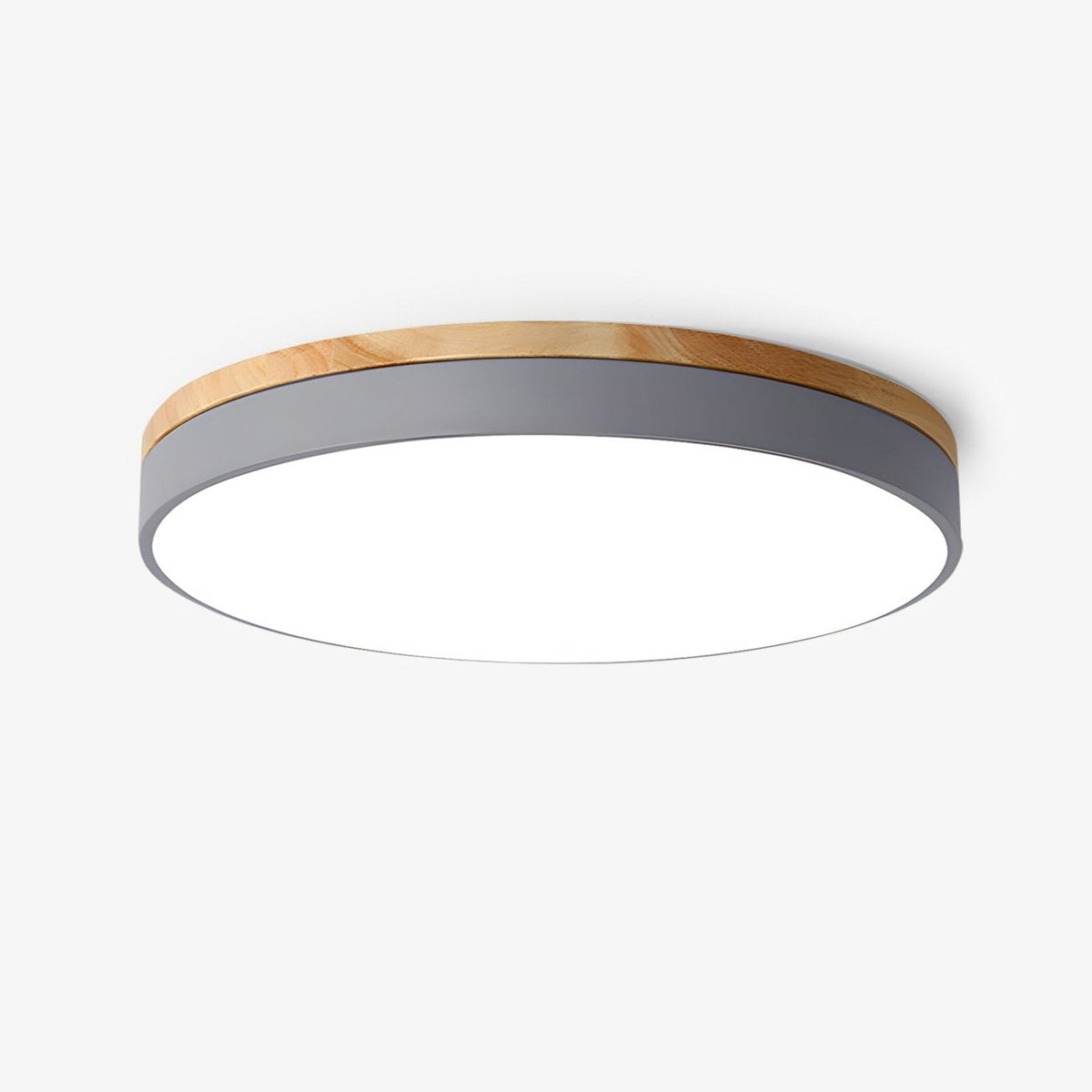Mireth Plafondlamp Rond Hout Grijs modern Minimalistisch