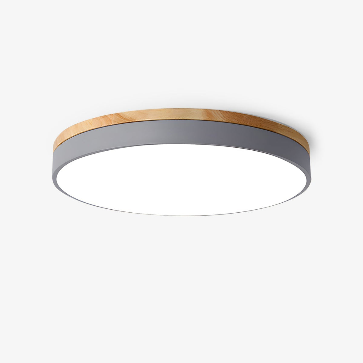 Mireth Plafondlamp Rond Hout Grijs modern Minimalistisch