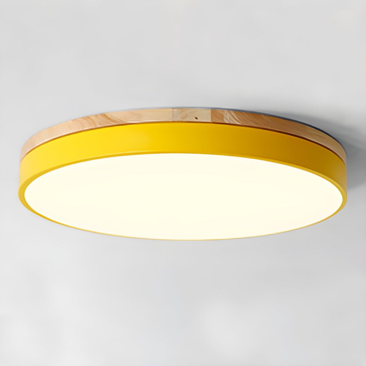 Mireth Plafondlamp Rond Hout Grijs modern Minimalistisch