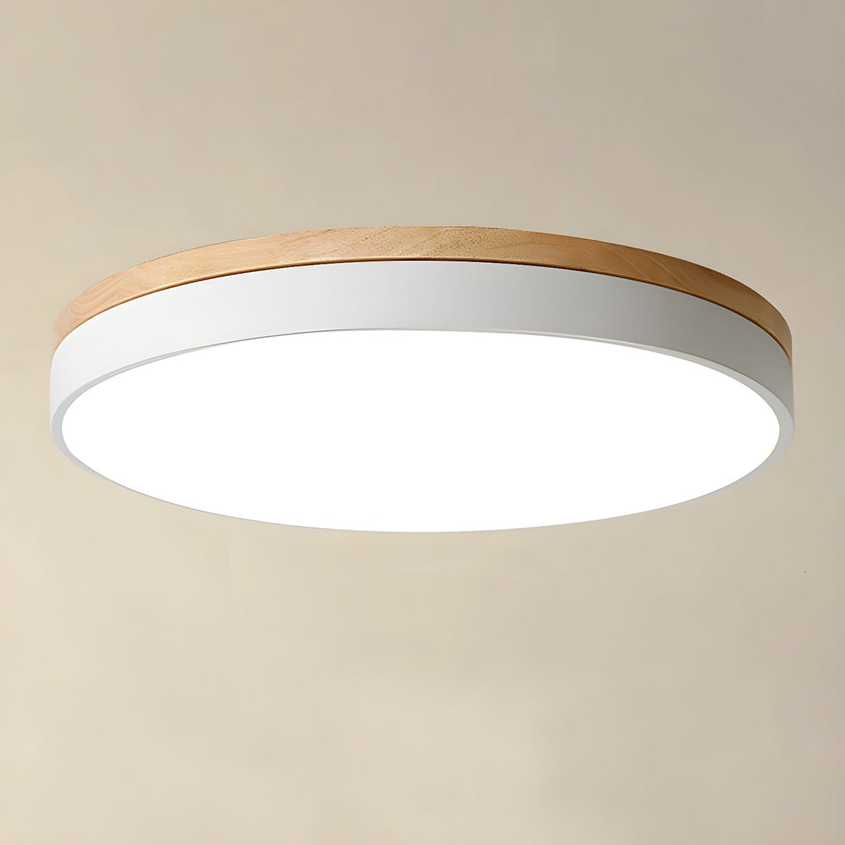 Mireth Plafondlamp Rond Hout Grijs modern Minimalistisch