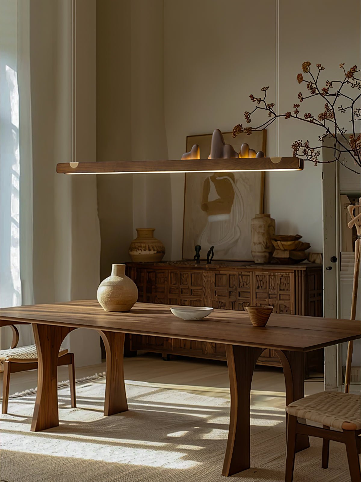 Elvaaine Moderne hanglamp van walnoothout