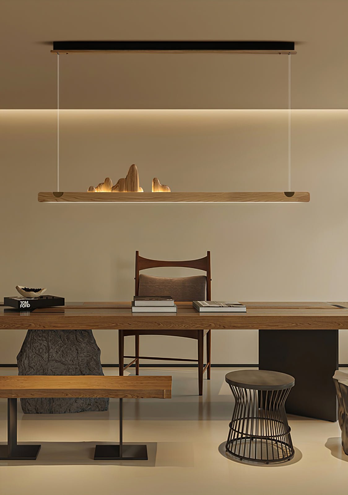 Elvaaine Moderne hanglamp van walnoothout