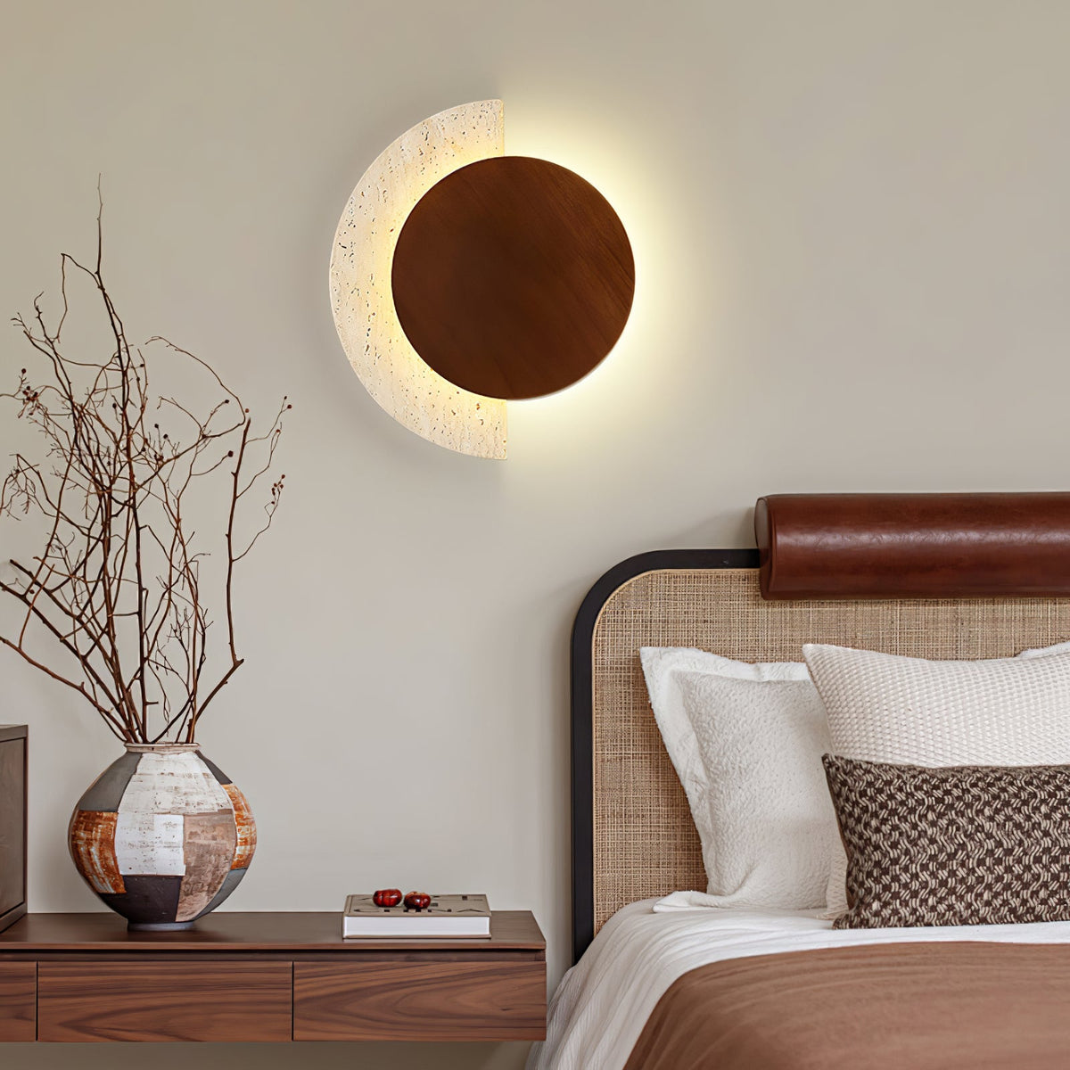 Crescent Halo wandlamp met stekker
