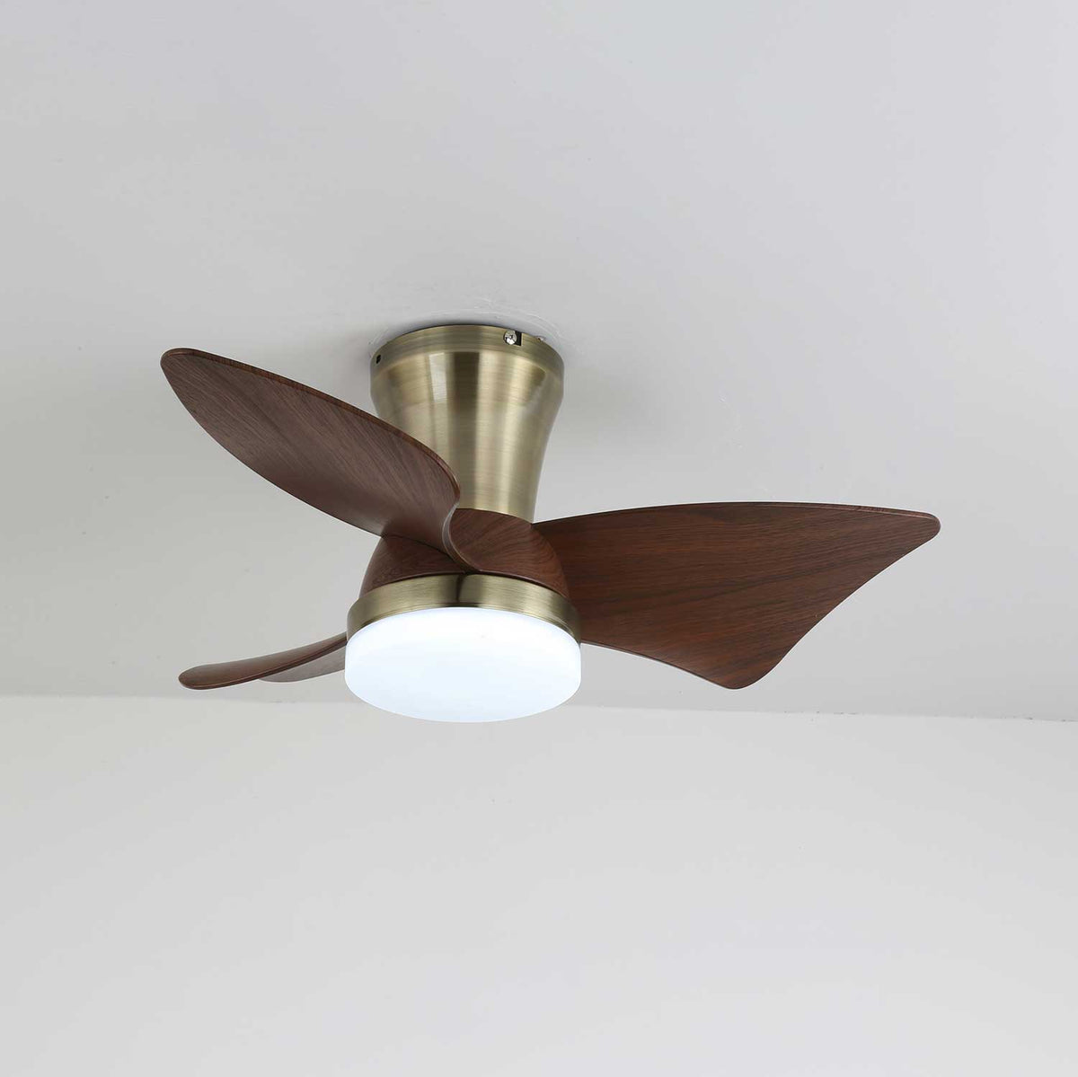 Aldivora Moderne plafondventilator met verlichting van walnoot