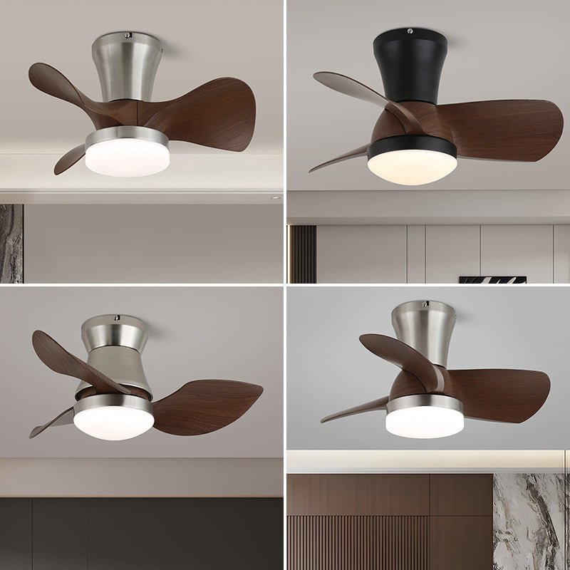 Luvora Minimalistische plafondventilator met verlichting van walnoothout