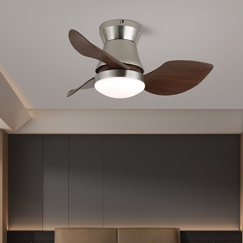 Luvora Minimalistische plafondventilator met verlichting van walnoothout