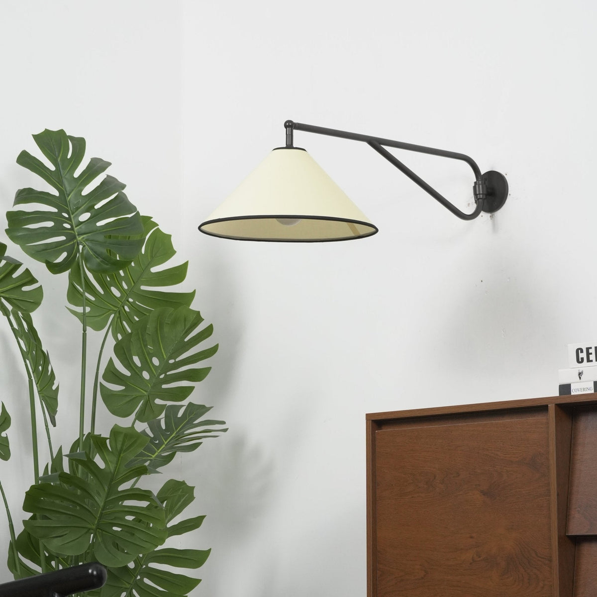 Zane Diaphane minimalistisch Swing stof wandlamp