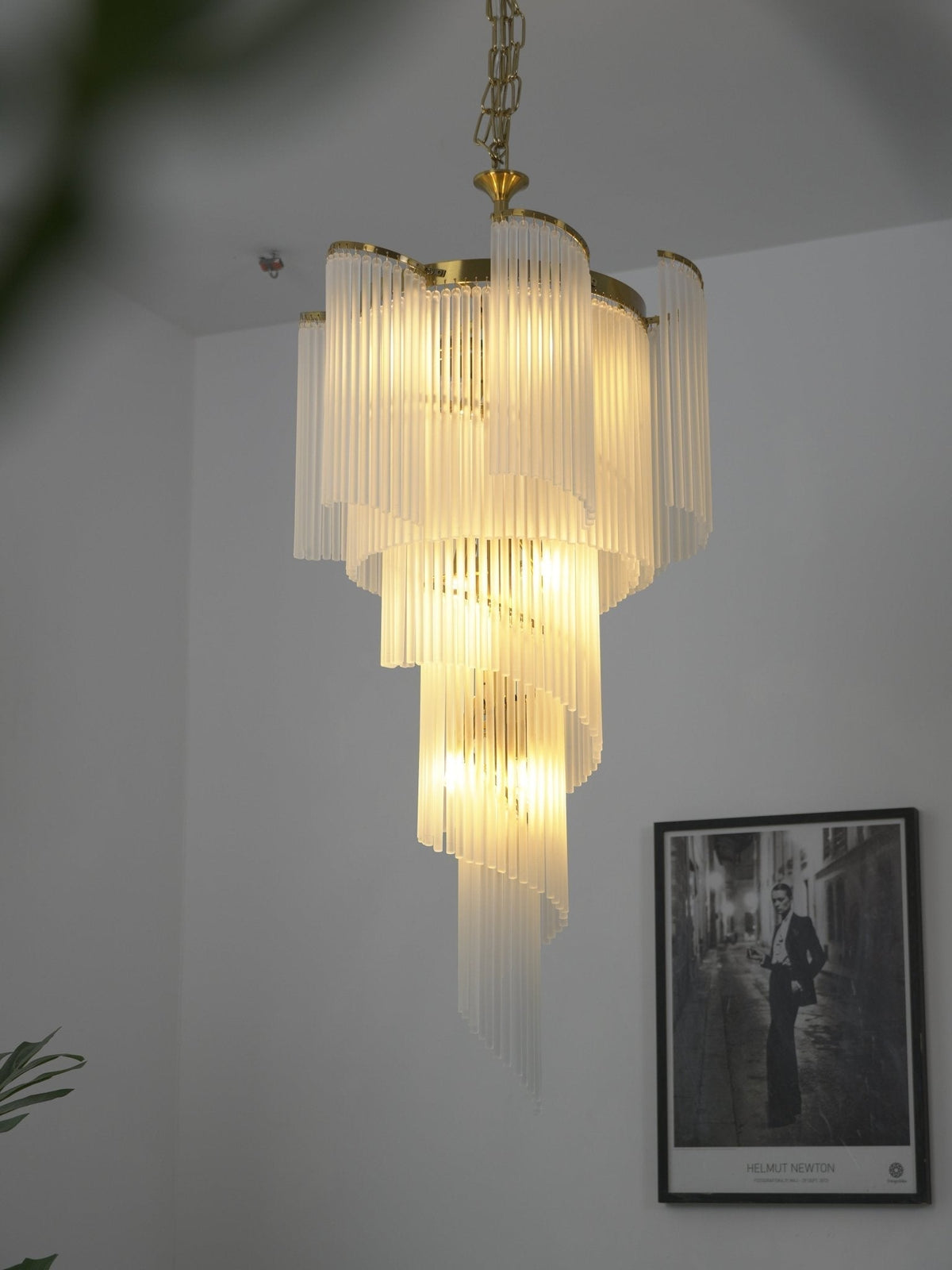 Daxv Ornate Spiral Cascade Kroonluchter van glas