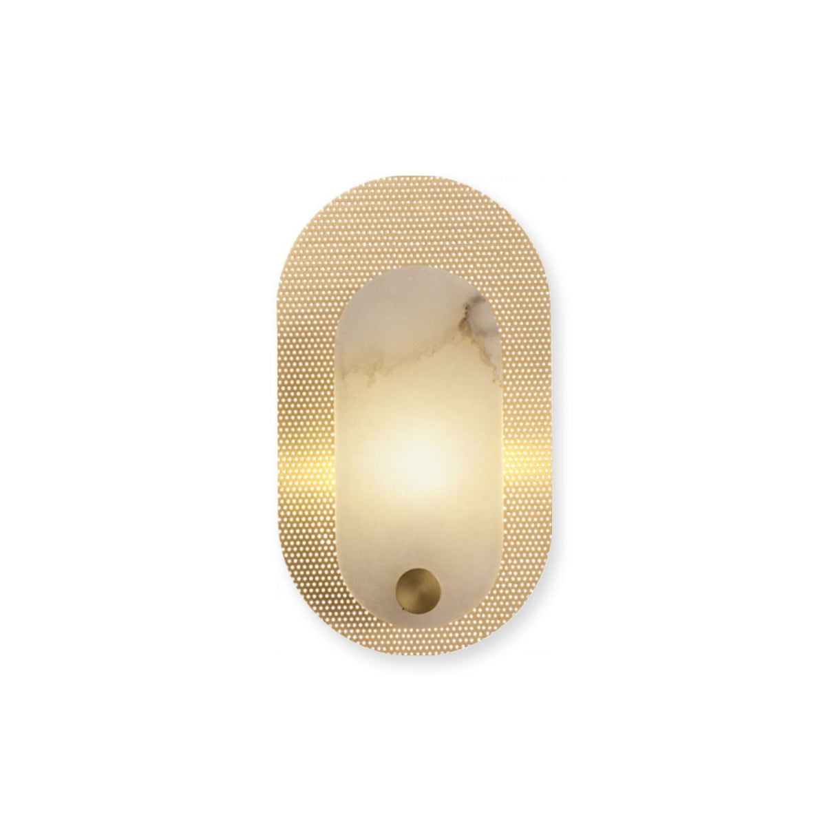 Perforated ovaal wandlamp in albast