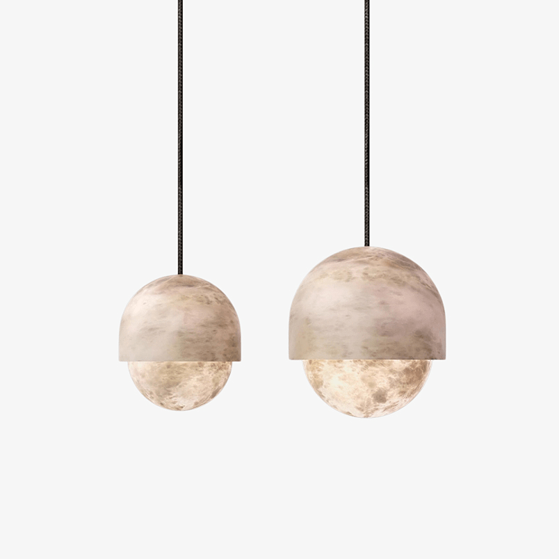 Valcien Lunar koepelvormige hanglamp Albast