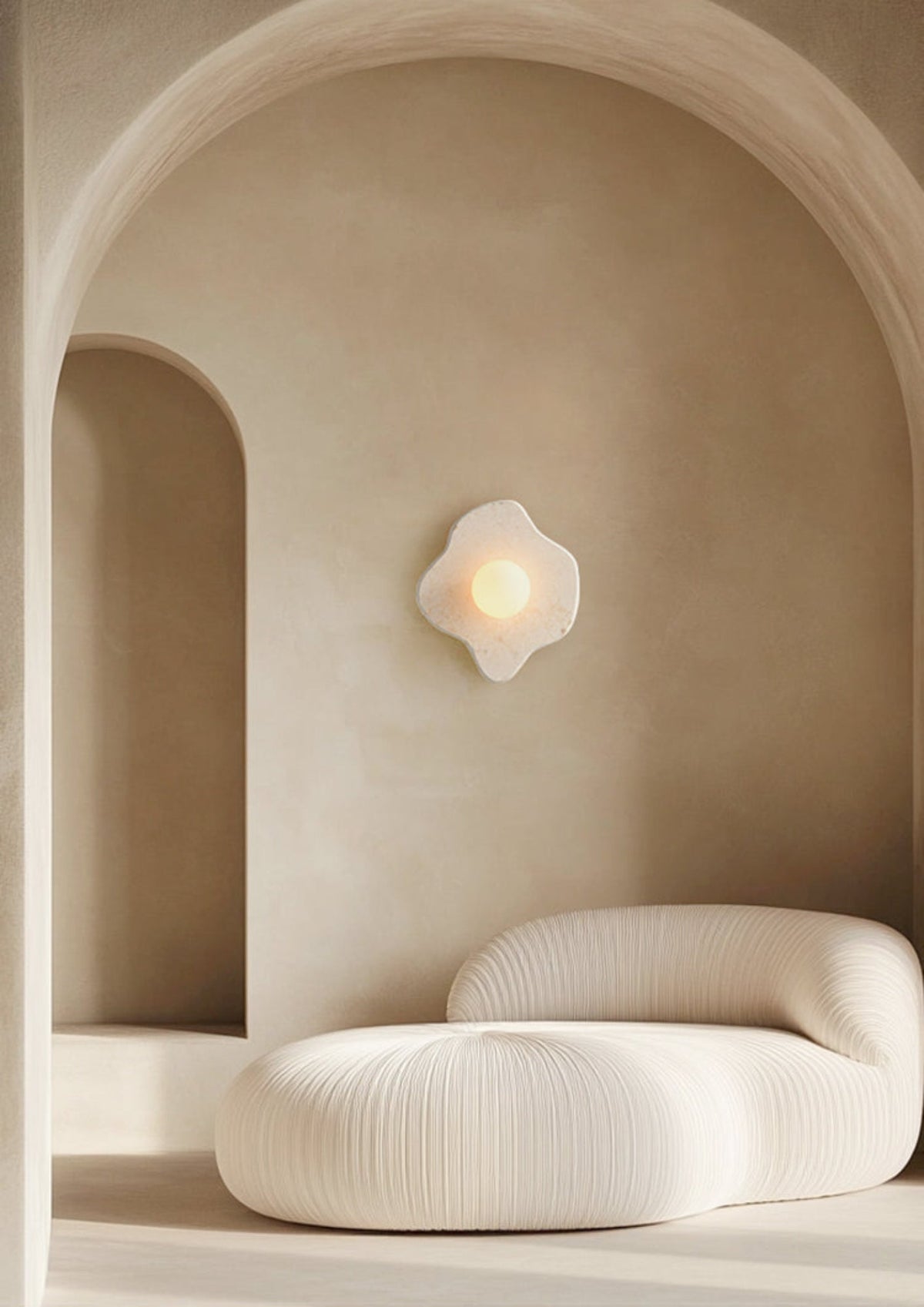 Bloom Rustic Marmer wandlamp Koraalrood