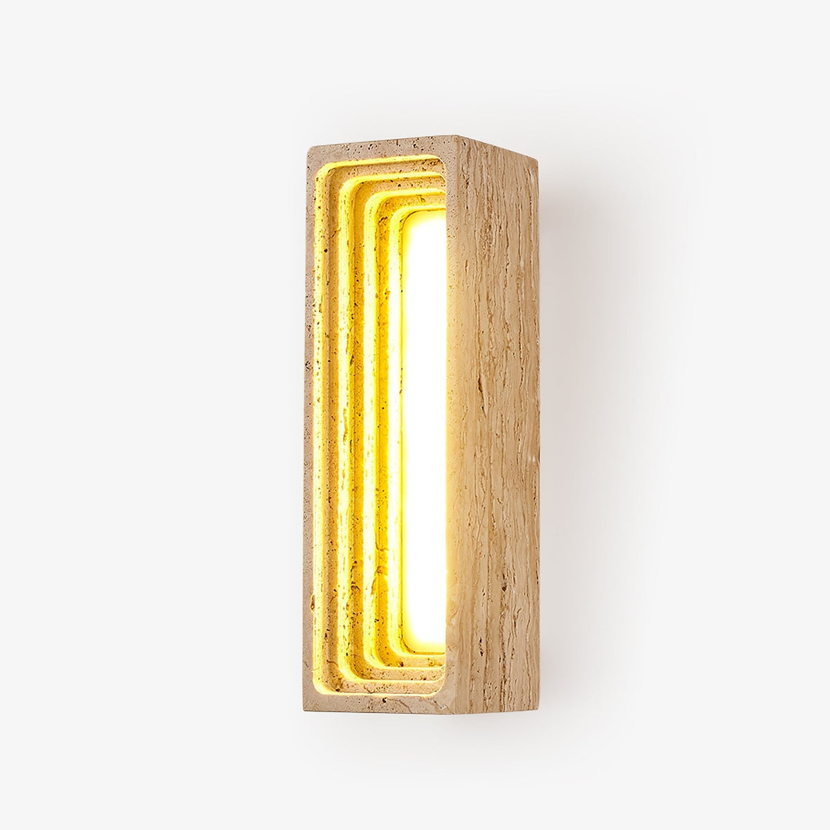 Atheila wandlamp in Geel travertin