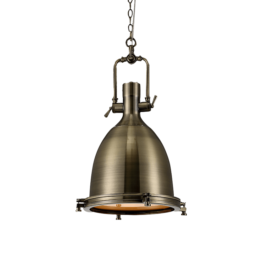 Silven hanglamp messing ribbelvormig koepel industriële stijl