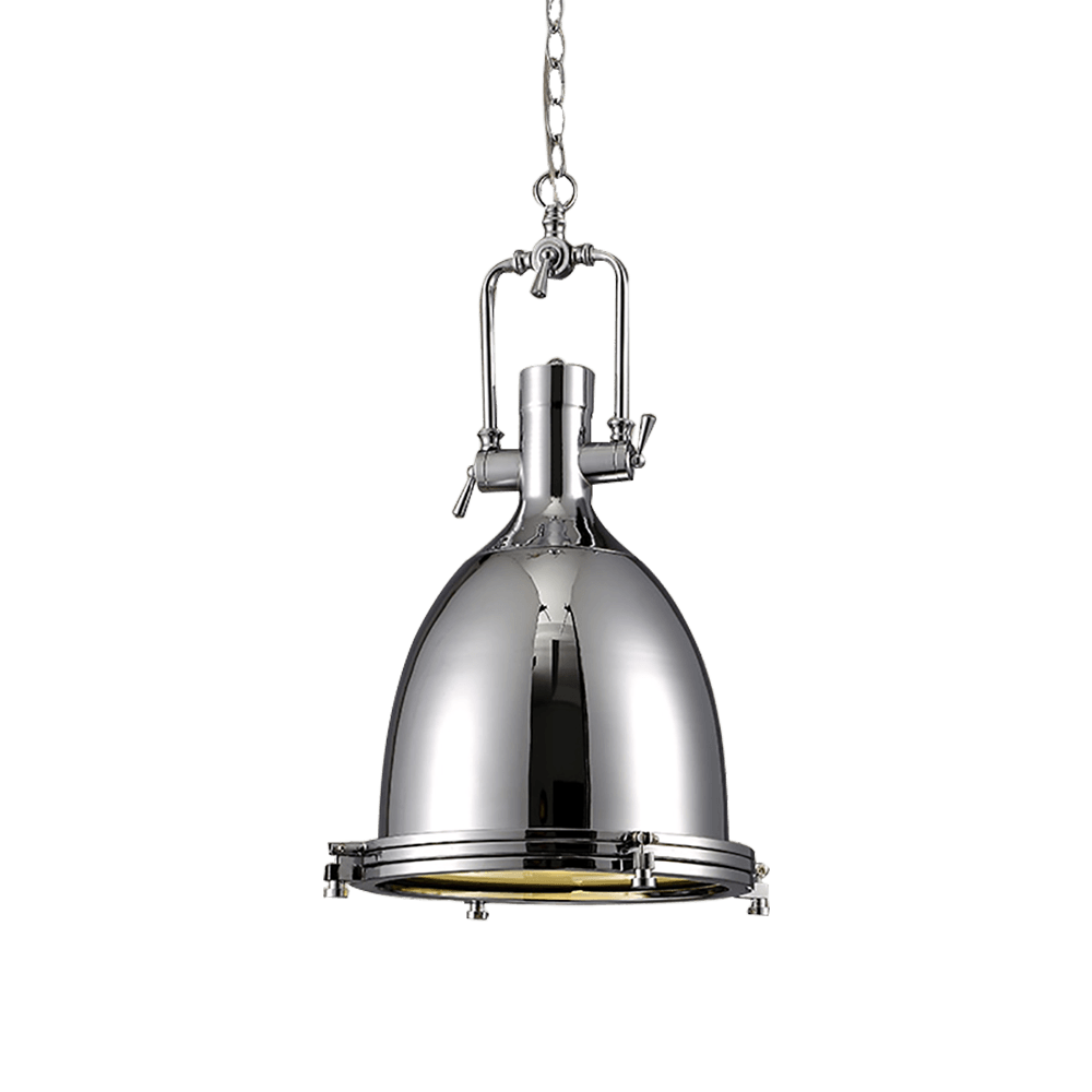 Silven hanglamp messing ribbelvormig koepel industriële stijl