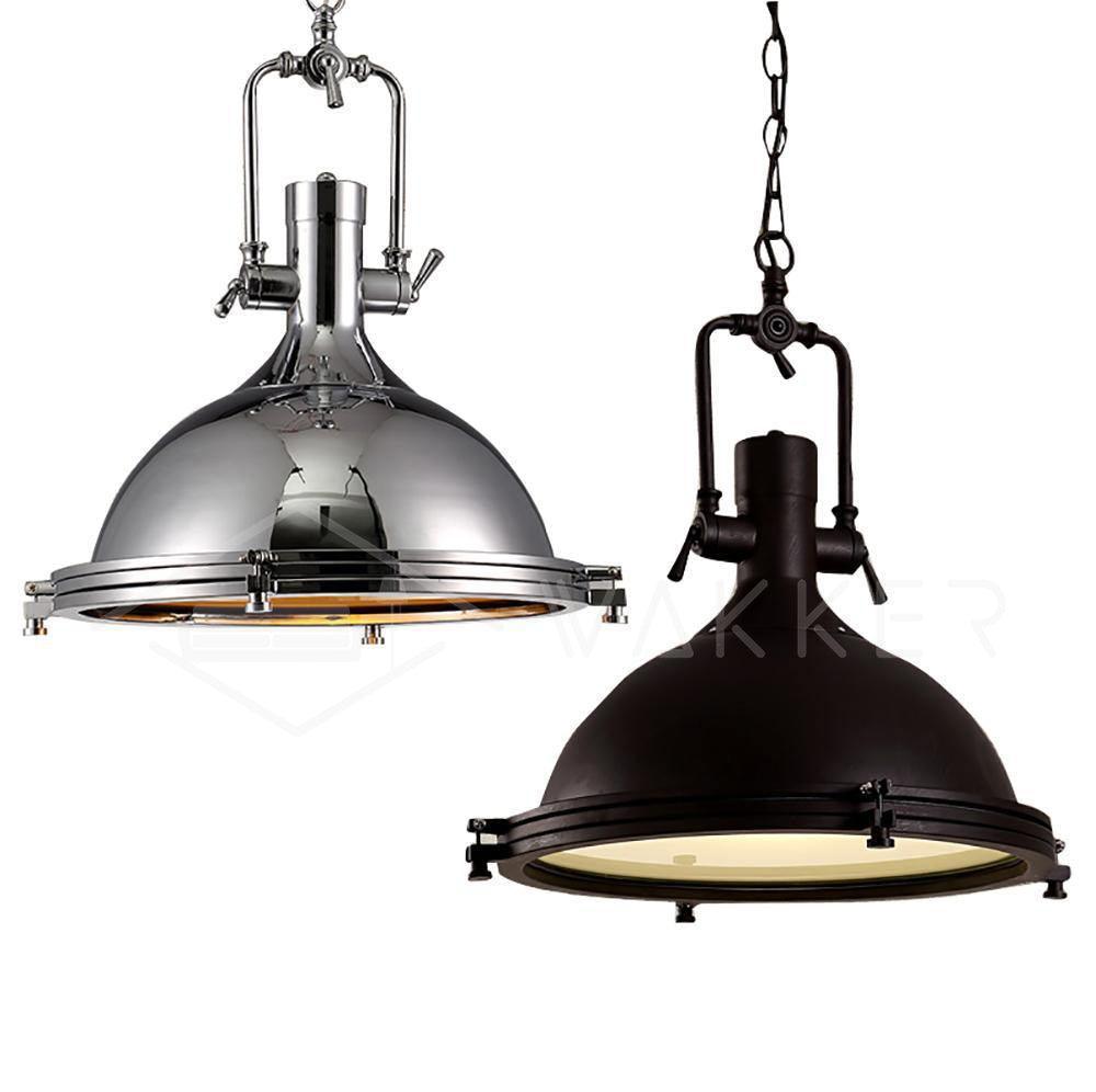Silven hanglamp messing ribbelvormig koepel industriële stijl