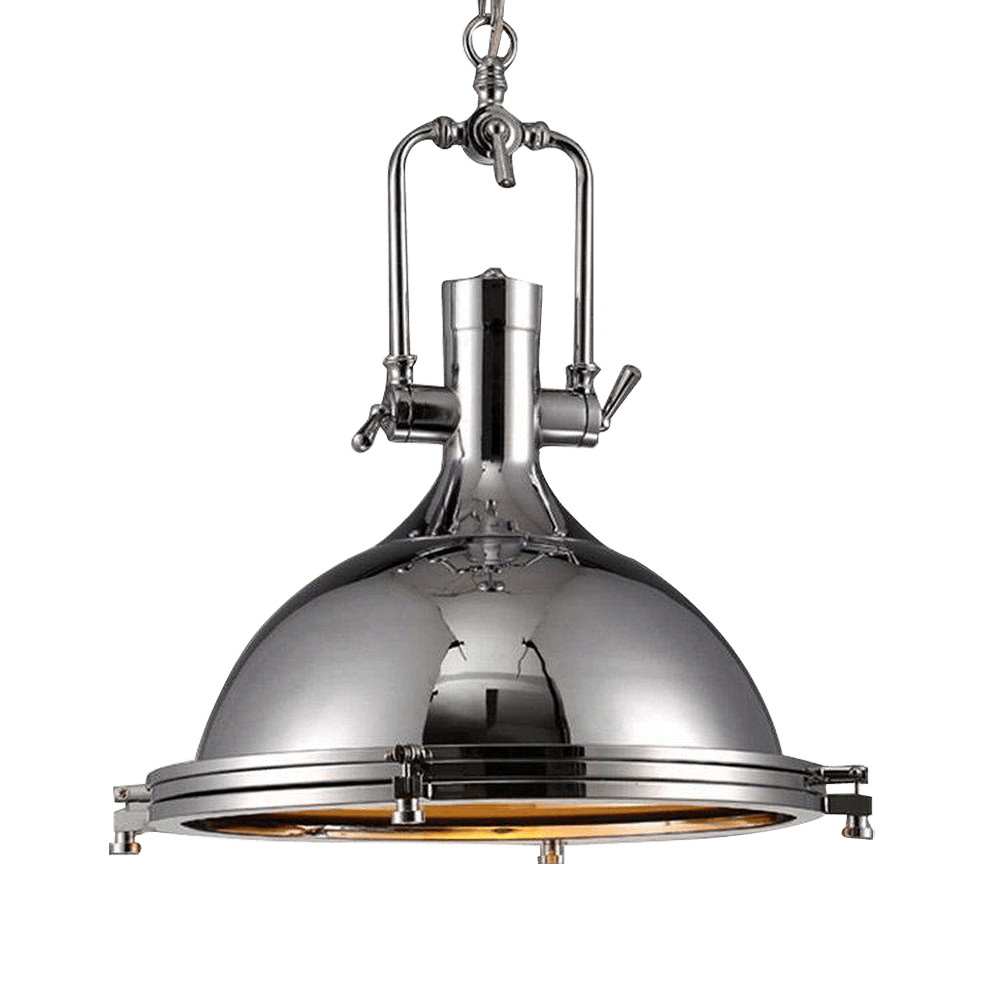 Silven hanglamp messing ribbelvormig koepel industriële stijl