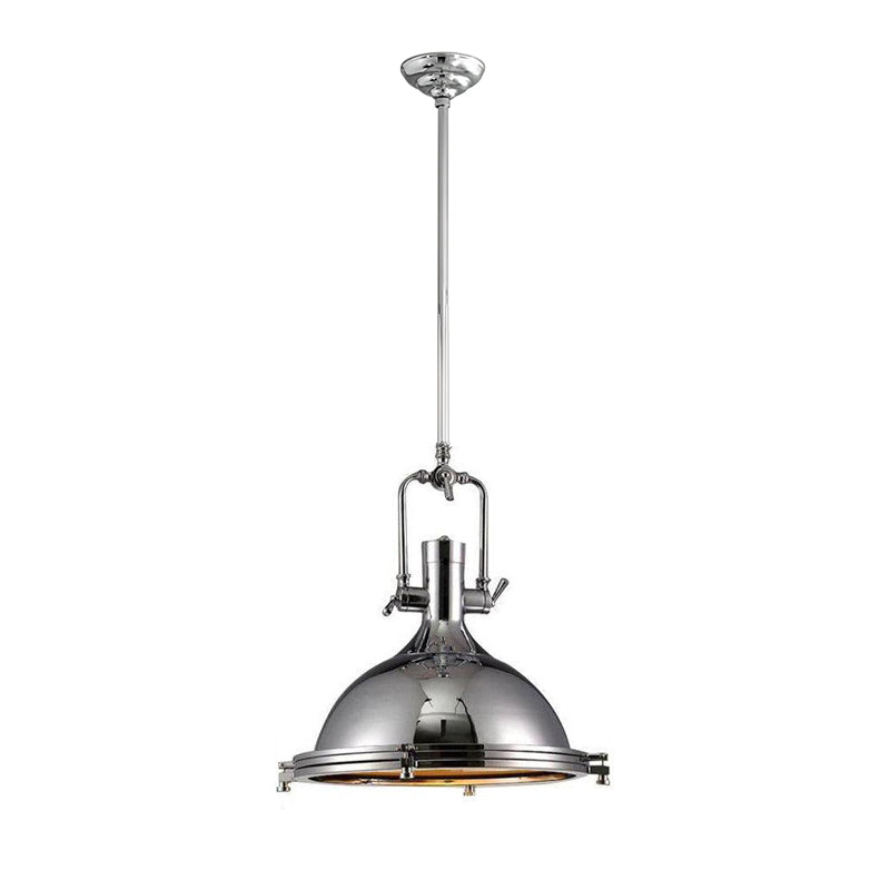 Silven hanglamp messing ribbelvormig koepel industriële stijl