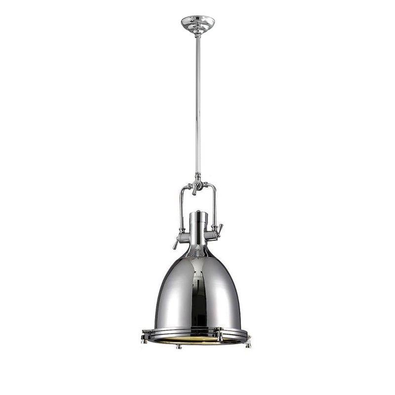 Silven hanglamp messing ribbelvormig koepel industriële stijl