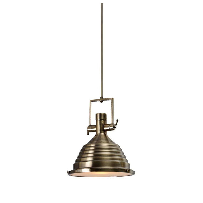 Silven hanglamp messing ribbelvormig koepel industriële stijl