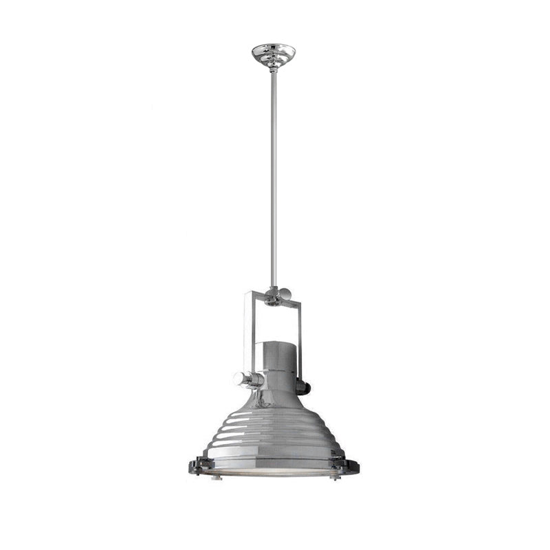 Silven hanglamp messing ribbelvormig koepel industriële stijl