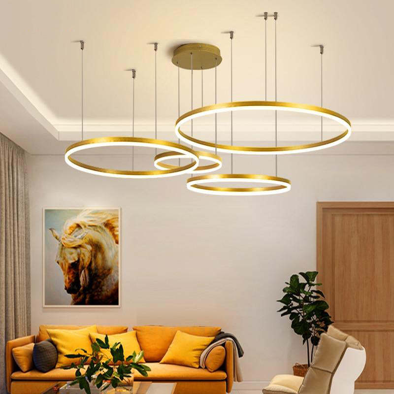 Alonza Moderne Grote Hanglampen Wit Metaal Slaapkamer Woonkamer Tir-Cirkel