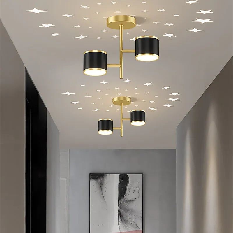 Madina Vintage Ronde LED Hanglampen Gouden Zwart Metaal Slaapkamer