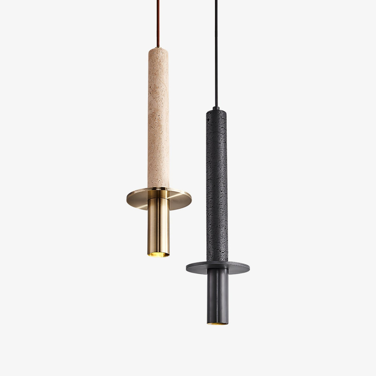 Valanise Dual Cylinder travertin hanglamp