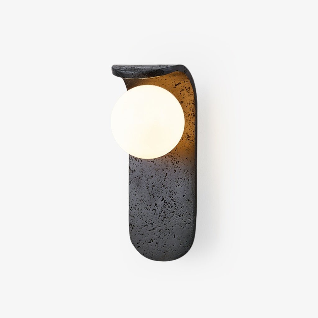 Serelora zwarte travertin wandlamp