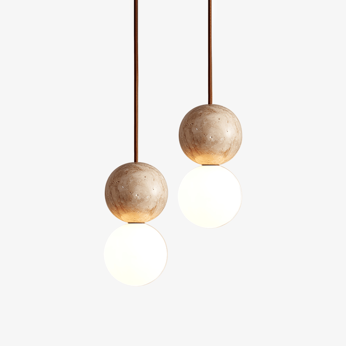Serinelle hanglamp van geel travertin