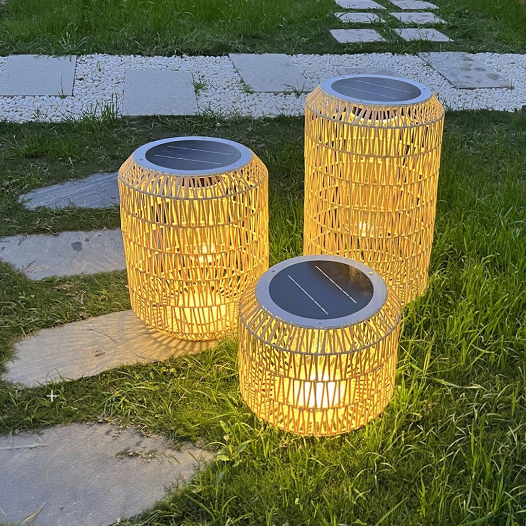 Woven rotan buitenwandlamp
