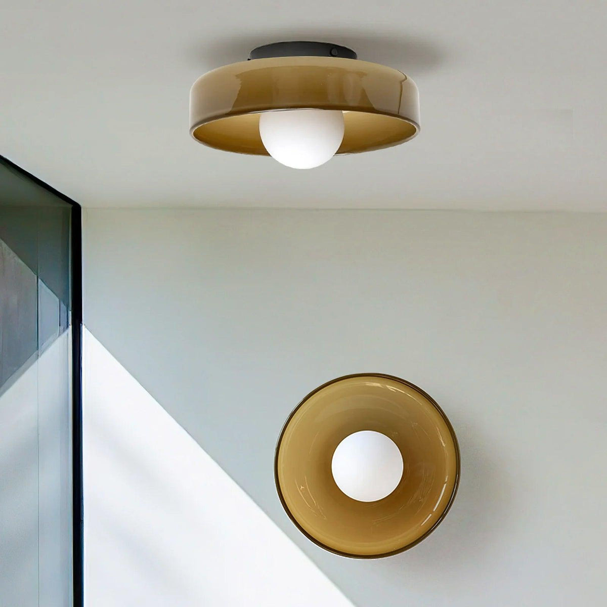 Diroxen plafondlamp oranje ring speels sculpturaal