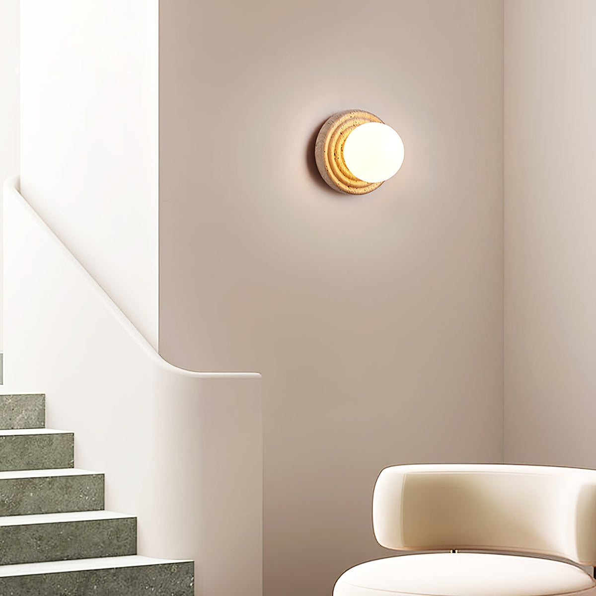 Valuella Travertin Bolvormig Wandlamp / Plafondlamp