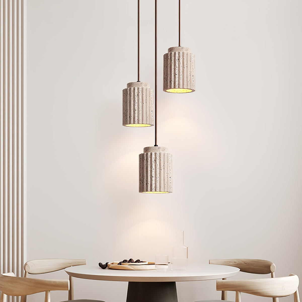Serinaya hanglamp van geel travertin