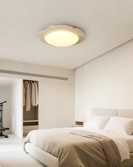 Nimbe Halo plafondlamp in geel travertin
