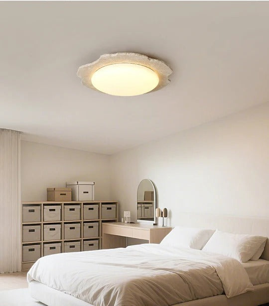 Nimbe Halo plafondlamp in geel travertin