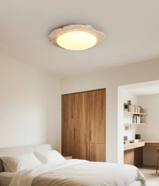 Nimbe Halo plafondlamp in geel travertin