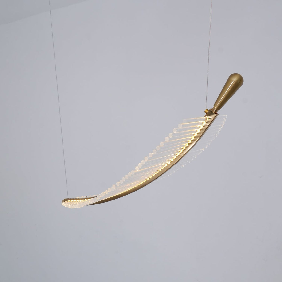 Kuo Kroonluchter Leaf Acryl Goud Elegante Moderne