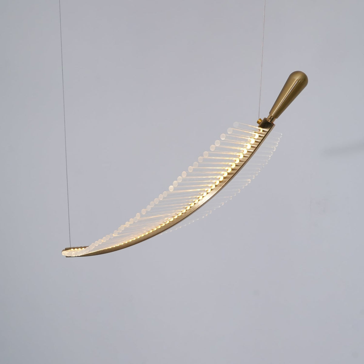 Kuo Kroonluchter Leaf Acryl Goud Elegante Moderne