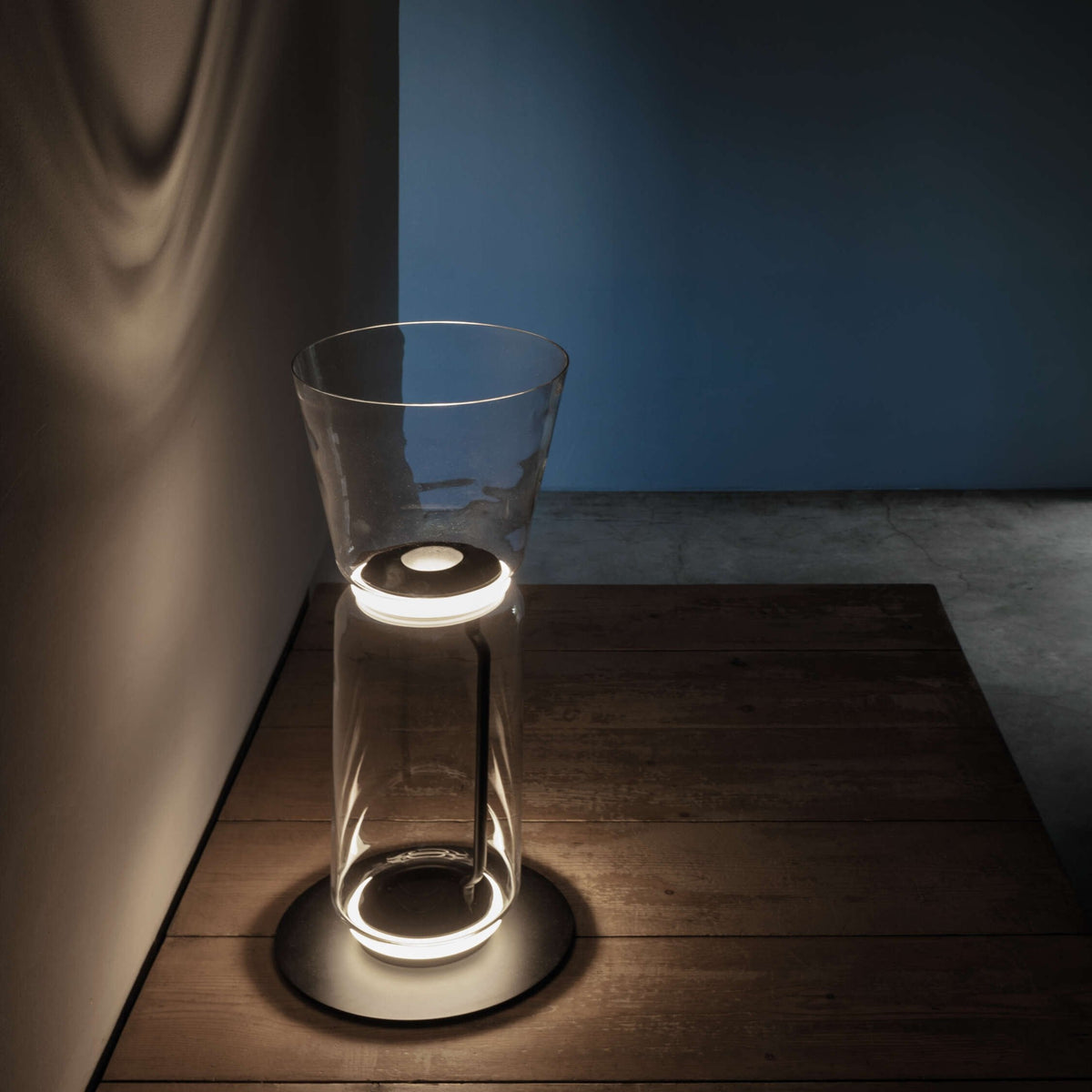 Cyrilys vloerlamp bamboe glas