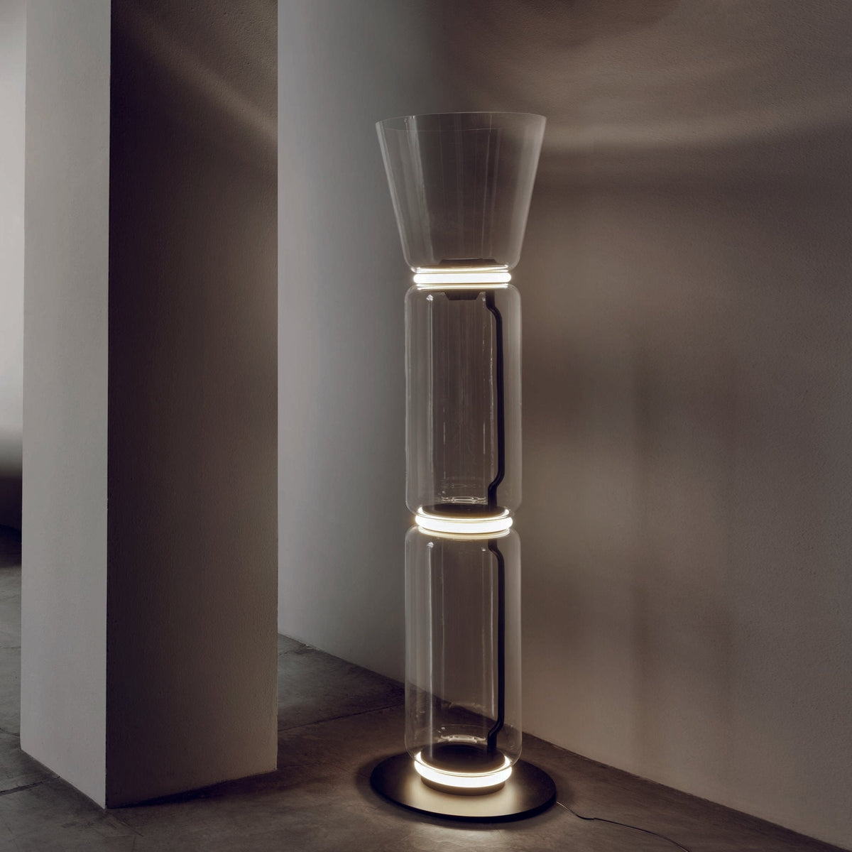 Cyrilys vloerlamp bamboe glas