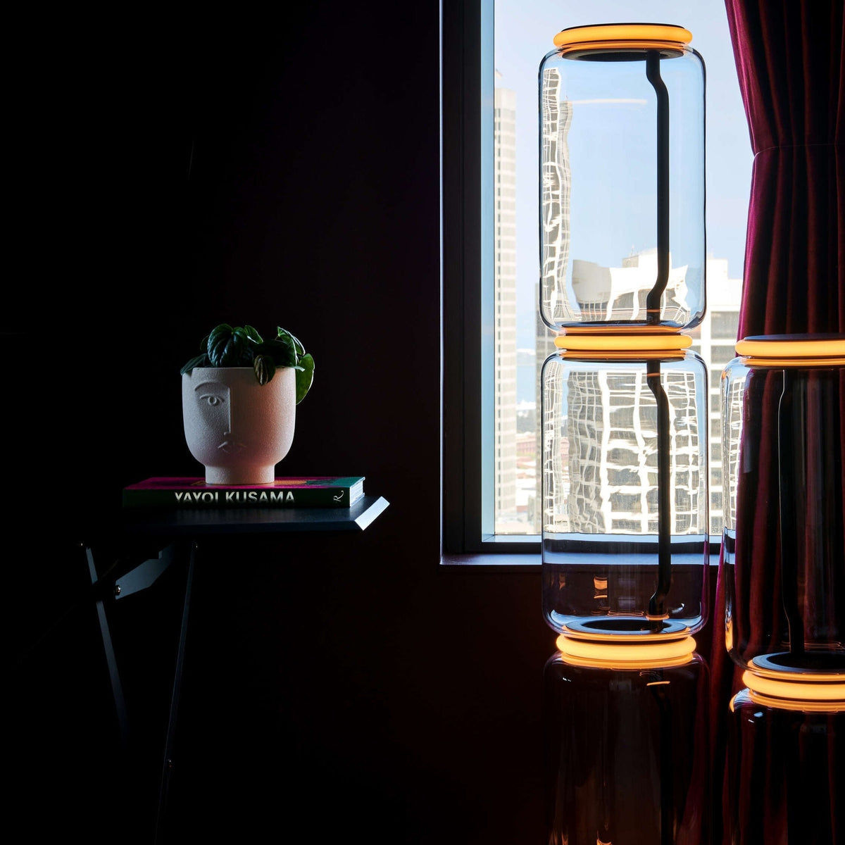 Cyrilys vloerlamp bamboe glas