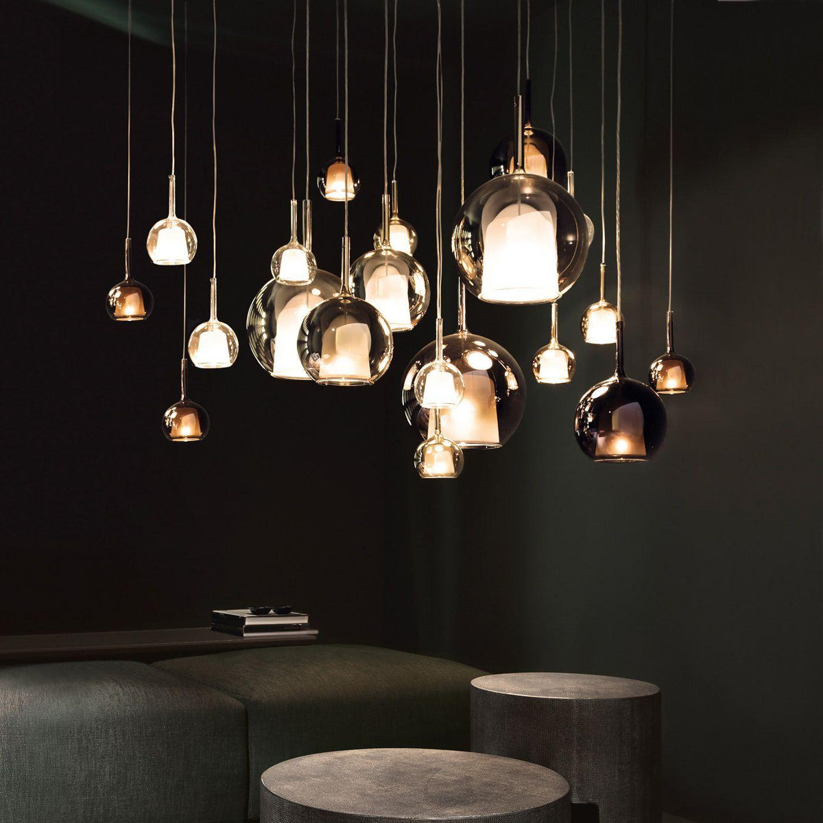 Lioranira hanglamp rookglas rond