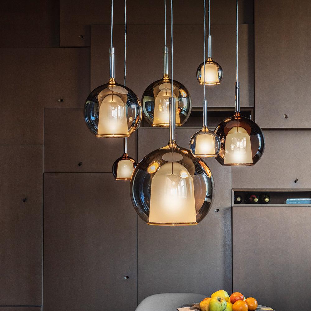 Lioranira hanglamp rookglas rond